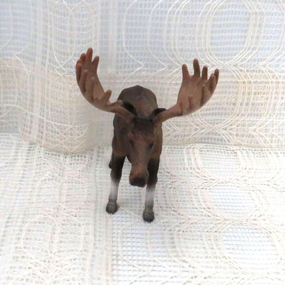 MOJO Bull Moose w/ Antlers Plastic Animal Wildlife Figure 2013 Toy Collectible - Picture 3 of 8